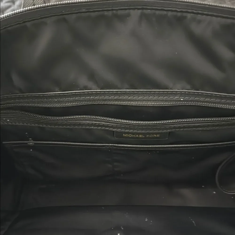 Michael Kors Nylon Floral Tote Bag Black/Pink Floral Print, Gold Tone Hardware - Picture 10 of 15